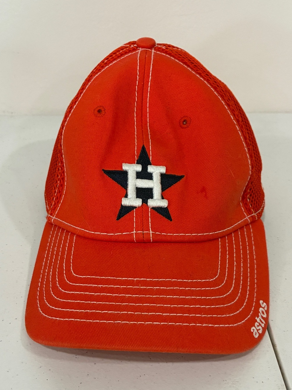 New Era 39THIRTY Houston Astros Cooperstown Collection Hat – Orange Mesh – Size